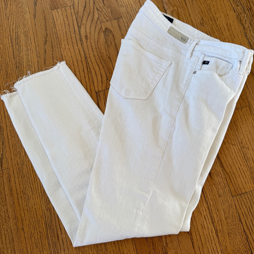 Ag White Jeans - The Stevie Ankle -Slim Straight